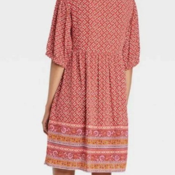 Women's Flutter Elbow Sleeve - A-Line Dress - Knox Rose - Picture 2 of 2